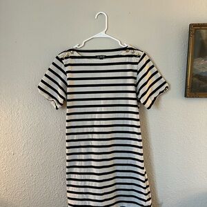 J. Crew Black and White Striped Mini Dress